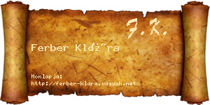Ferber Klára névjegykártya